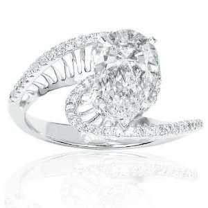    1.32 Carat 14k White Gold Princess Cut Wedding Ring: Jewelry