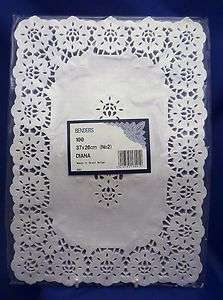 100 RECTANGULAR 14 X 10 WHITE PAPER PARTY/WEDDING DOILIES PLACEMAT 