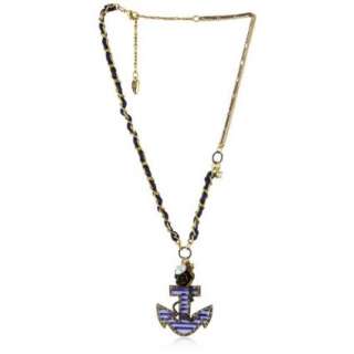 Betsey Johnson In the Navy Anchor Pendant Necklace   designer shoes 