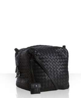 Bottega Veneta black basketwoven leather Box crossbody bag   