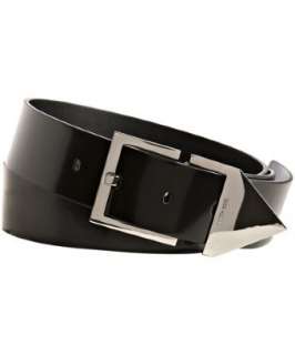 Christian Dior black leather Triangle belt  
