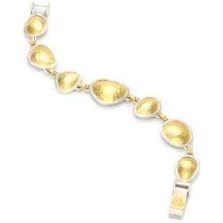GURHAN Elements Silver with Gold Faced Amorphouse Link Bracelet 