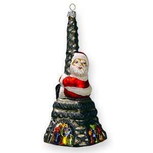   Glass Ornament, Eiffel Santa, Exclusive Mold by Mia 