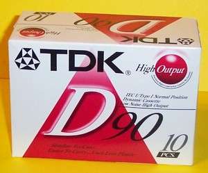 TDK D90 HIGH OUTPUT AUDIO BLANK TAPE 10 PACK NEW  