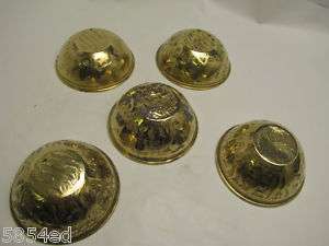 Vintage Set Of Five Brass Decor Bowls  