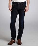Gucci dark blue wash denim horsebit pocket slim fit jeans style 