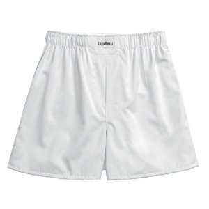   Sateen Boxer Shorts   Egyptian Cotton (For Men)   PINPOINT WHITE