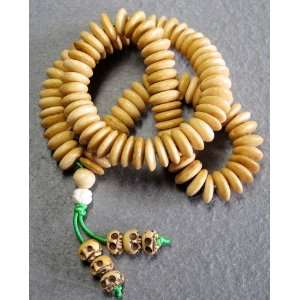  Ox Bone Circle Skull Beads Tibetan Buddhist Prayer Mala 