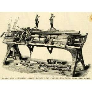 1874 Print Automatic Turning Lathe Woodworking Machine 