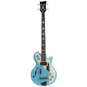   Italia Mondial Classic Bass Guitar   Blue w/ Hard Musical Instruments