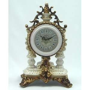  White and Gold Table Clock