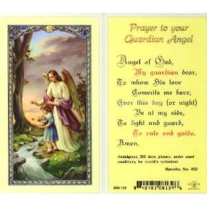  Prayer to Your Guardian Angel   Girl Holy Card (800 139 