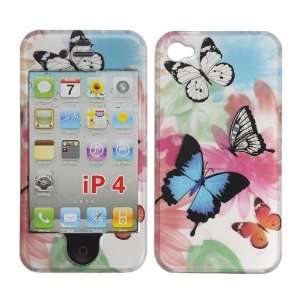 Premium   Apple iPhone 4  Transparent Butterflies on Pastel Colored 
