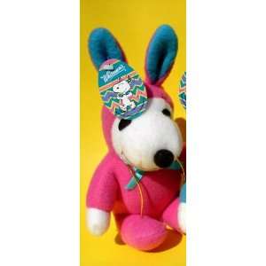   Peanuts Snoopy in Pink Bunny Rabbit Costume Doll Toy: Toys & Games