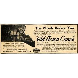  1915 Ad Old Town Canoes Woods Camping Canoeing Boats 