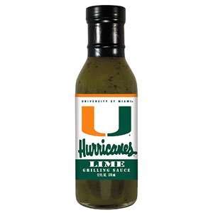  Miami Hurricanes NCAA Lime Grilling Sauce   12oz: Sports 