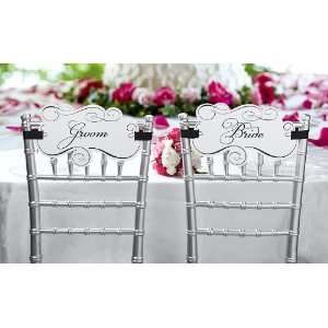 Bride & Groom Chair Signs 