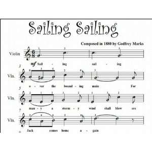   Sailing Sailing Easy Violin Sheet Music Traditional Childrens Song
