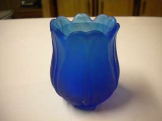   Faroy Blue Satin Tulip Votive Candle Holder / Candleholder, BIN  