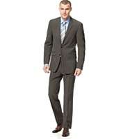 Kenneth Cole Reaction Suit, Taupe Stripe Slim Fit