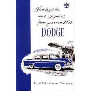  1954 DODGE Car Full Line Owners Manual User Guide 