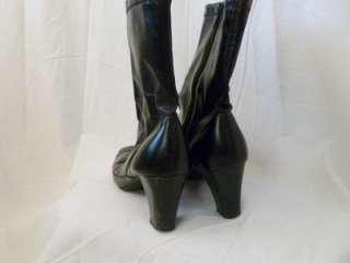 patent leather 2.5 heel black midcalf zip up Aerosoles boot size 8.5 