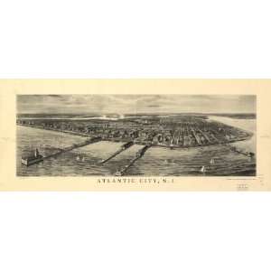  Historic Panoramic Map Atlantic City, N.J.