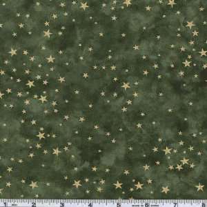  45 Wide Moda Metallic Basics Stars Pine Fabric By The 