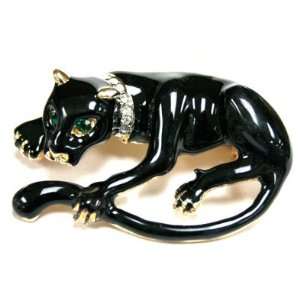   Panther Brooch with Gemstones   Jungle Cat Lapel Pin Toys & Games