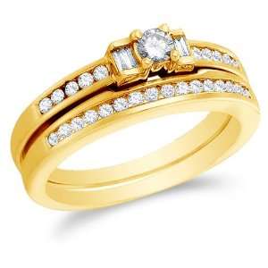 Size 13   10K Yellow Gold Diamond Classic Traditional Ladies Bridal 