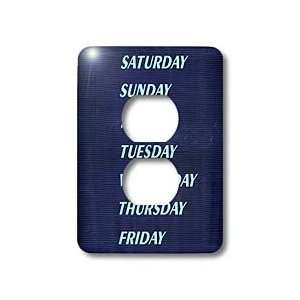 Florene Calendars   Blue On Blue Days Of Week   Light Switch Covers 