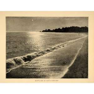  1906 Print Beach Moonlight Santa Barbara California CA 