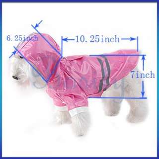 New Pet Dog Rain Coat Hoodie Hooded Raincoat Clothes Apparel All Size 