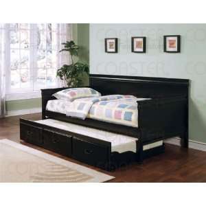 Casey Trundle Daybed in Black Finish   Coaster Co.