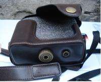 Leather Camera case bag for canon PowerShot G12 dak brn  