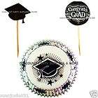 200 pc Graduation Baking Cups With Picks CUPCAKE  