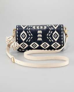 V139C Tory Burch Claire Embroidered Leather Clutch