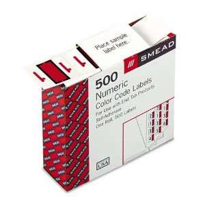  Smead® Single Digit End Tab Labels, Number 1, Red on 
