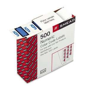  End Tab Labels In Dispenser Box, Number 6, Blue/White, 500 