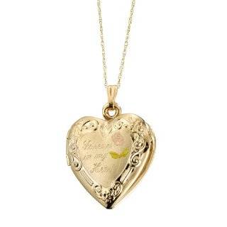Duragold 14k Yellow Gold Forever In My Heart Heart Locket with Pink 