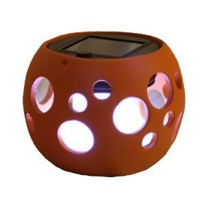  Tricod Orange Solar Light Pot, Round with Bubble