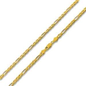   14K Gold Plated Silver 20 Figaro Marina Chain Necklace 5.5mm: Jewelry