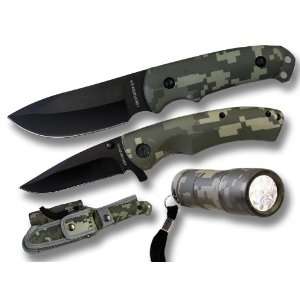     Hunting Knife, Folding Knife, & LED Flashlight: Sports & Outdoors