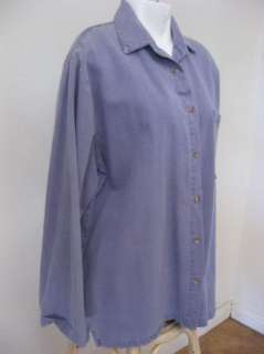 NEW Womens SEA BREEZE of CA Purple Denim Long Sleeve Blouse Shirt Top 