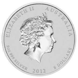2012 Australia 5 oz Silver Dragon Lunar Coin Beautiful Ready to Ship 