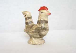 ANTIQUE ROOSTER CLAY POTTERY FIGURINE WHISTLE  