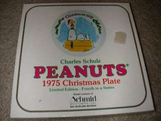 1975 Charles Schulz Peanuts Christmas Schmid Plate box  