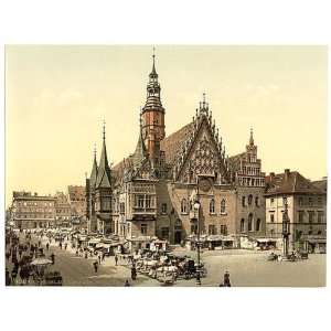  Reprint of Town hall from the east, Breslau, Silesia, Germany 