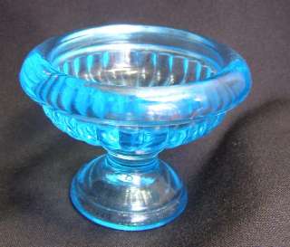 Vintage Pale Blue EAPG Pattern Glass Master Salt or Sauce Bowl  