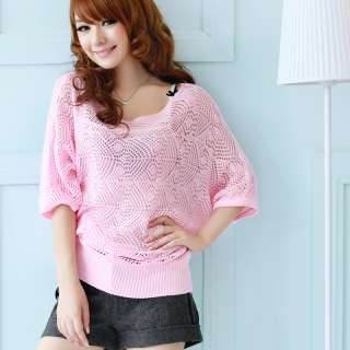 CHIC BATWING SLEEVE KNIT TOP S LY111  